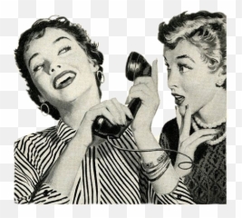 The Most Edited Chisme Picsart - Vintage Women Talking On The Phone Emoji,Chisme Clipart Emoticon
