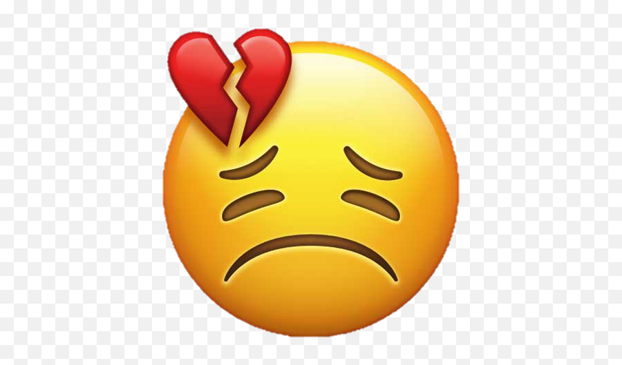 Download Sad Broken Heart Emoji - Full Size Png Image Pngkit Heartbroken Sad Emoji,Yellow Heart Emoji