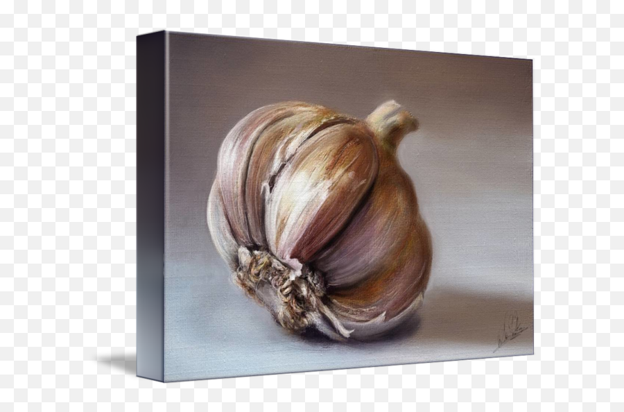 Classic Still Life Garlic Painting By Przemysaw Bródka - Garlic Painting Emoji,Dancing Garlic Emojis