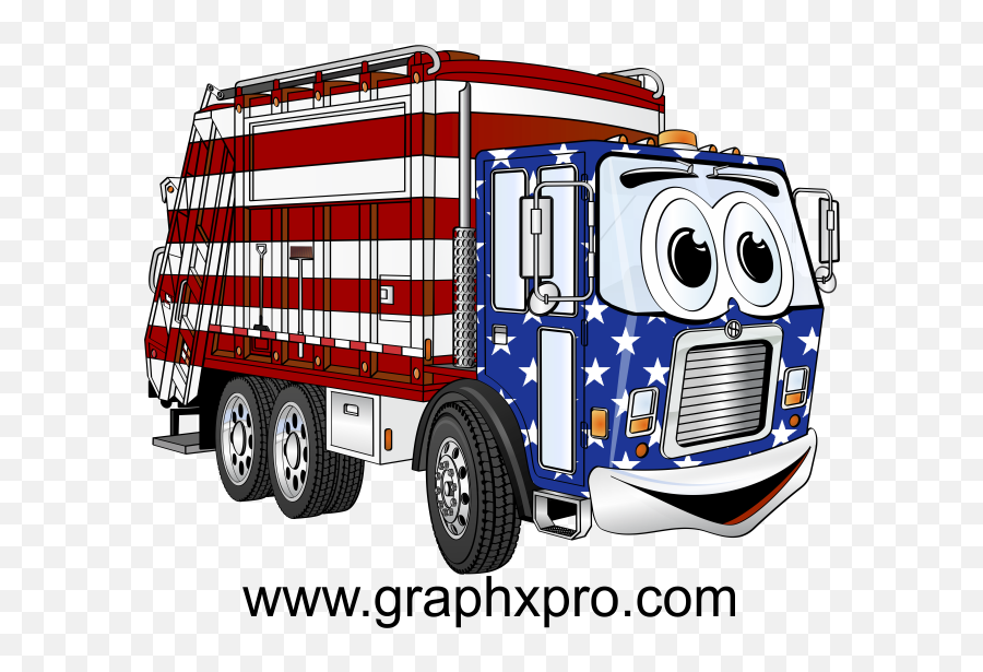 Red White Blue Garbage Truck Cartoon Garbage Truck Emoji,Emotions Are Garbage Lol
