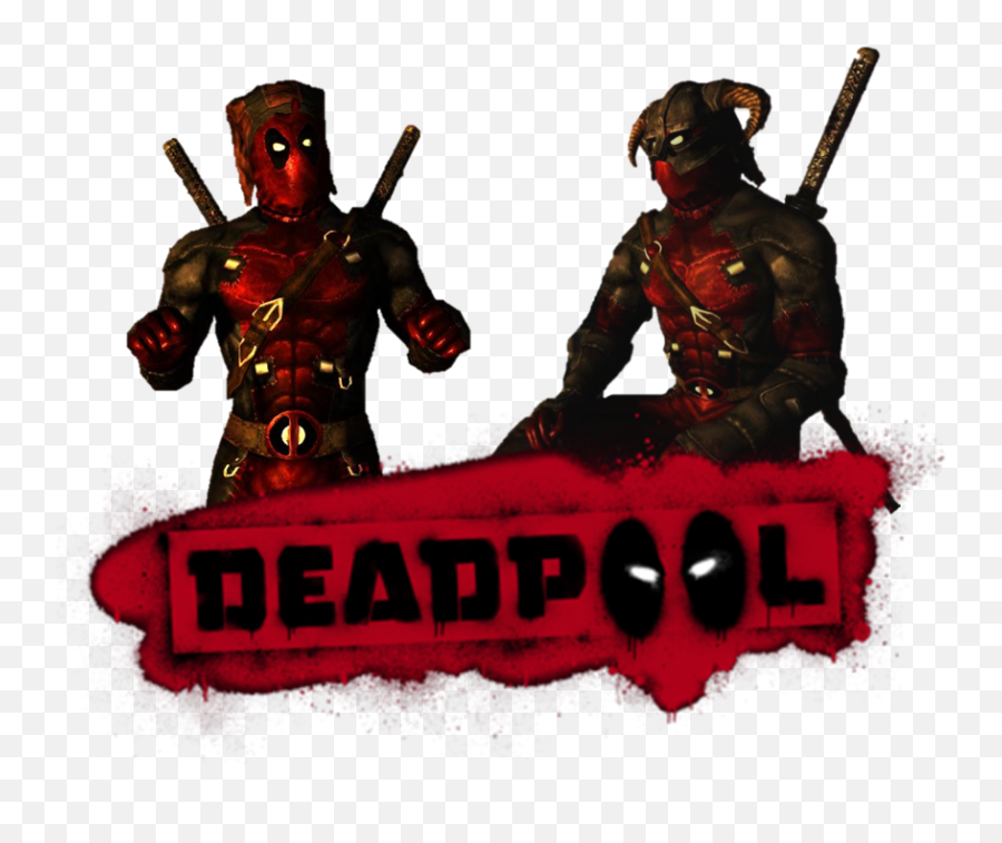 Deadpool In Skyrim - Minecraft Png Skin Deadpool Emoji,Skyrim Emotion Mod
