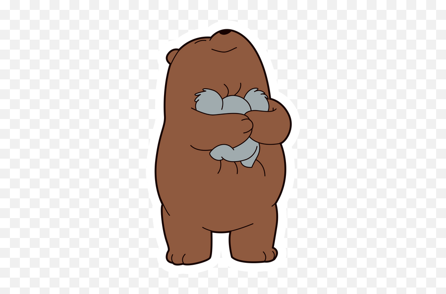 We Bare Bears Ice Bear With Orange Sticker - Sticker Mania Emoji,Bear Hug Emoji