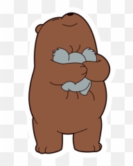 We Bare Bears Ice Bear With Orange Sticker - Sticker Mania Emoji,Bear Hug Emoji