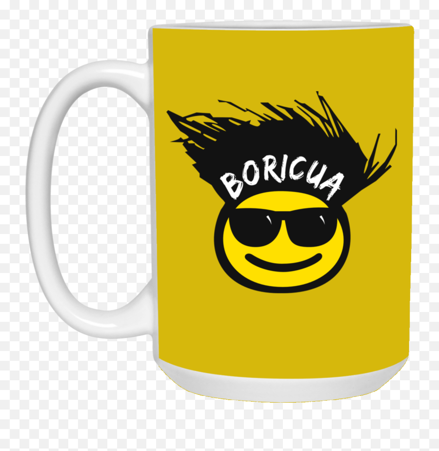 Cool Boricua Emoji 15 Oz White Mug,Awsome Emoji