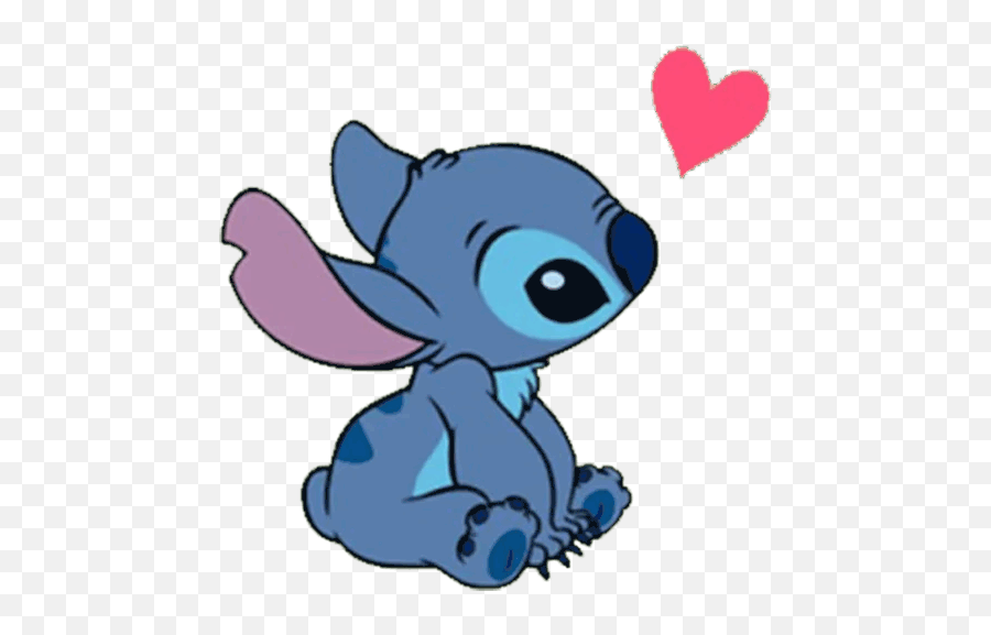 Blue Stitch Company Walt Mammal Drawing - Cartoon Stitch Holding A Heart Emoji,50 Mb Emoji Movie