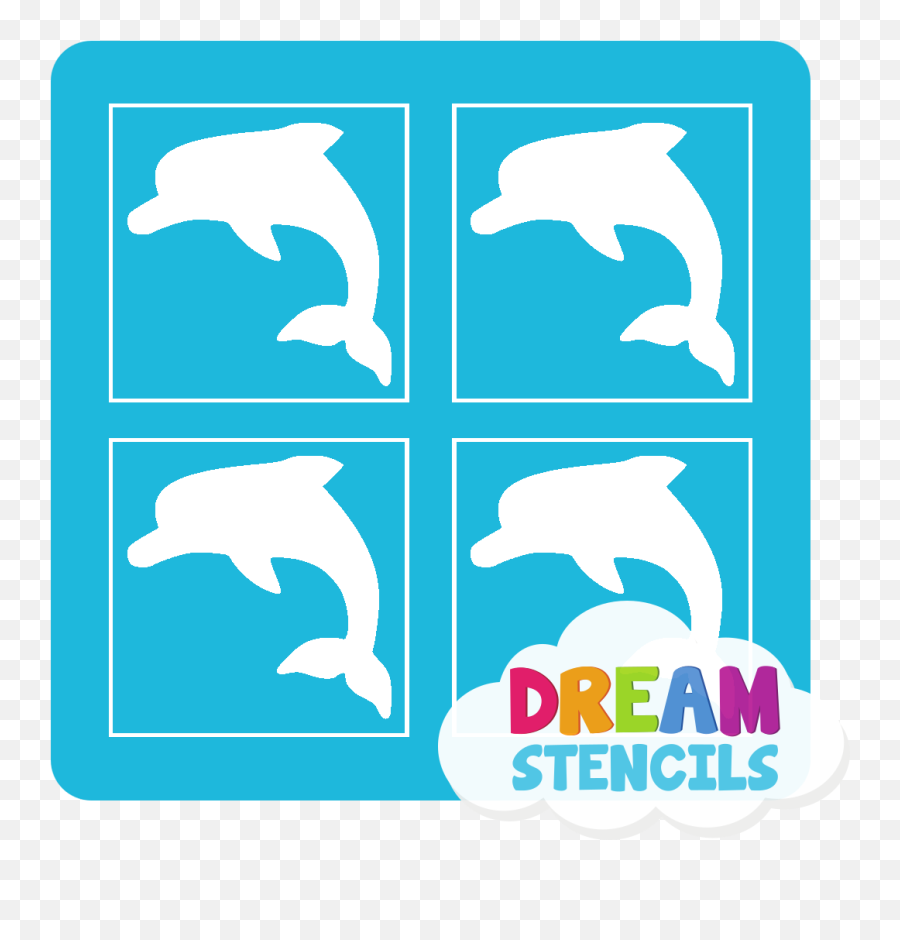 Mini 4 In 1 Dolphin Glitter Tattoo Stencil - Hp73 5pc Pack Stencil Emoji,3 Dolphin Emoji