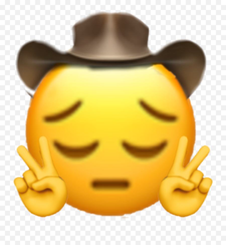 Emoji Cowboyhat Sticker - Sad Cowboy Emoji,Fedora Emoticon