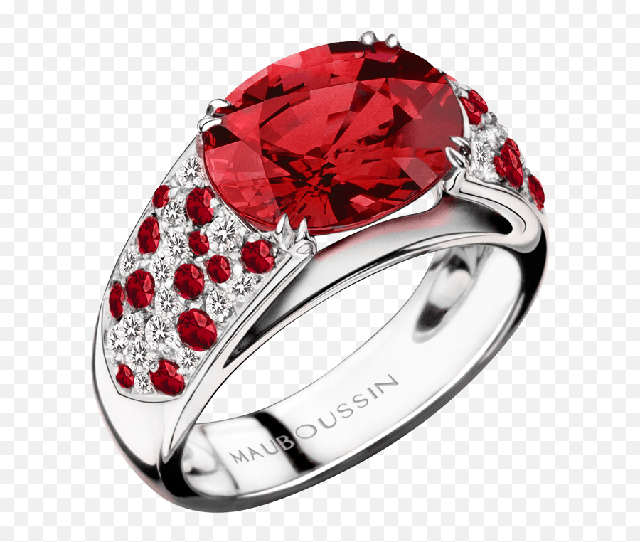 Un Enfant De Toi Ring White Gold Ruby - Bague Quartz Fume Mauboussin Emoji,Emotion Divine De Mauboussin