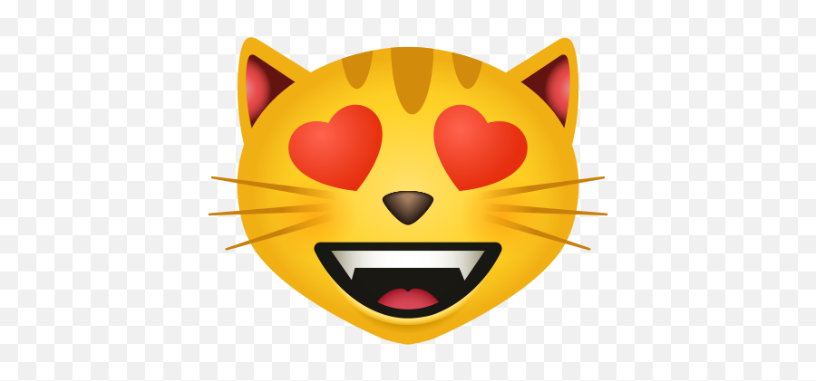 Gatto Sorridente Con Gli Occhi Di Cuore - Poutingcat Emoji,Emoticon Con Occhi A Cuore