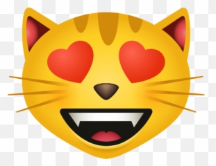 Gatto Sorridente Con Gli Occhi Di Cuore - Poutingcat Emoji,Emoticon Con Occhi A Cuore