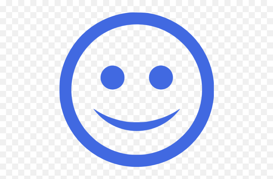 Royal Blue Happy Icon - Free Royal Blue Emoticon Icons Blue Smile Emoji,Pleased Emoticon