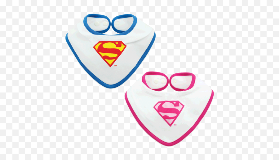Supergirl U0026 Batgirl Bandana Bib Set For Twin Girls - Trends Superman Rosa Emoji,Emoticon Twin Girls