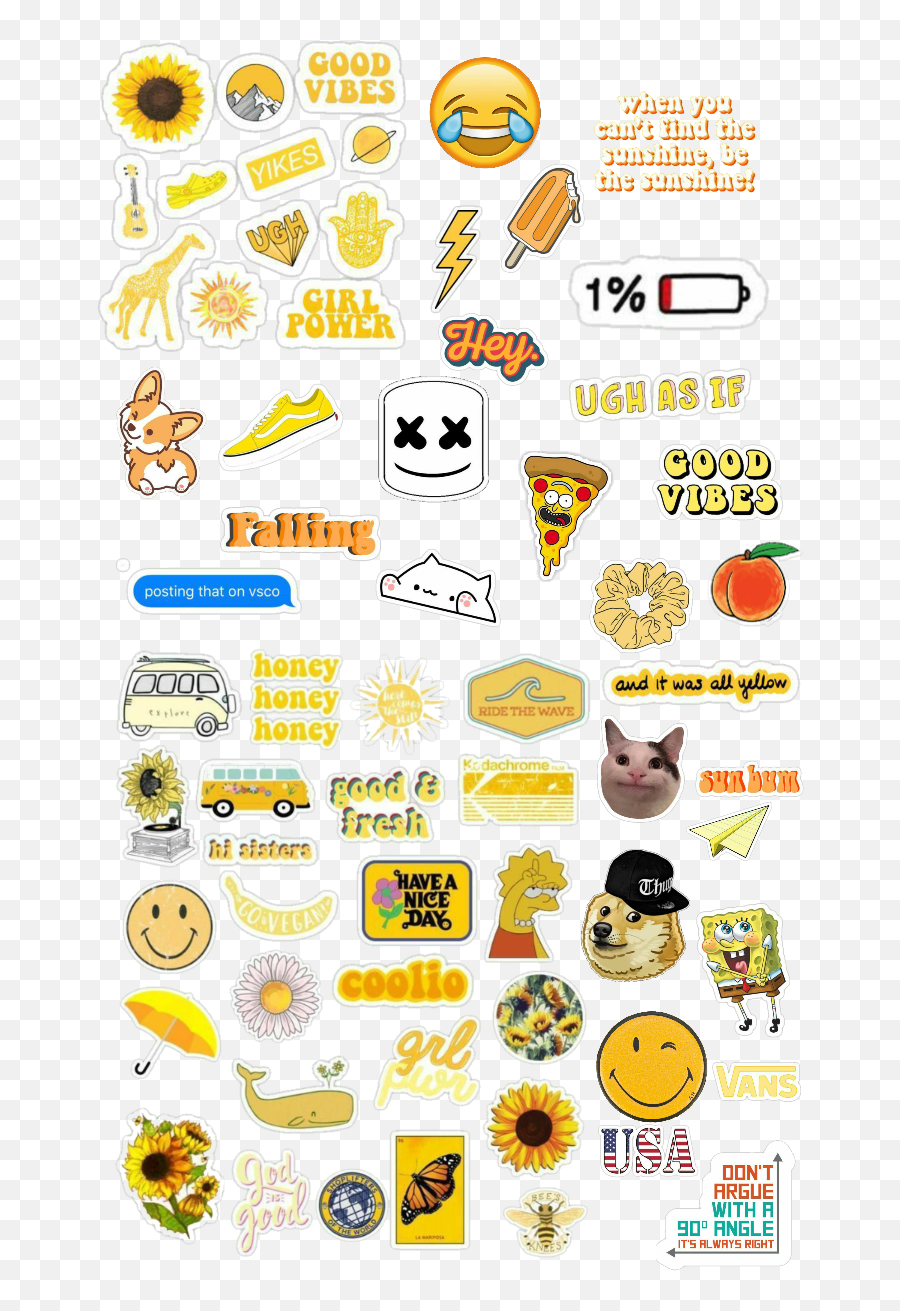 Pin - Gelbe Sticker Emoji,M3 Emoticon