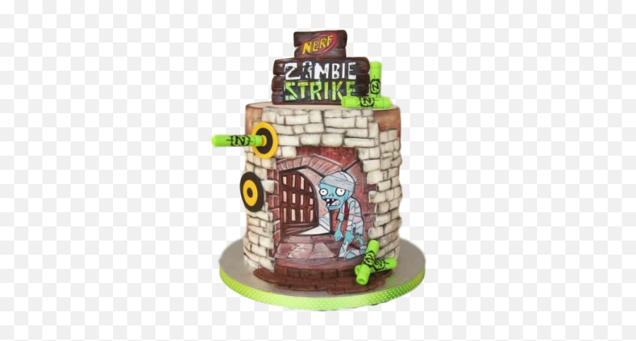 Birthday Cake For Girl Birthday Cakes - Nerf Zombie Strike Birthday Cake Emoji,Edible Emoji Cake Toppers