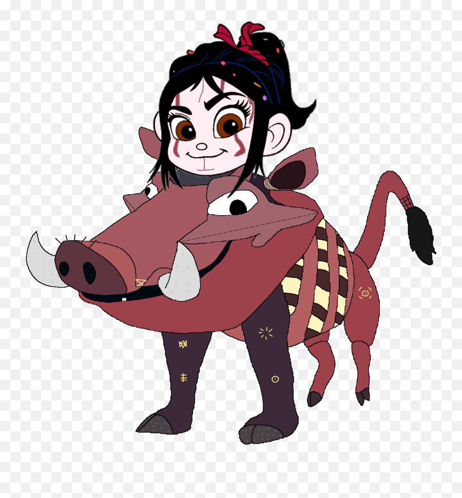 Vanellope Dressed As Pumbaa - The Lion King Fan Art Pumba The Lion King Musical Emoji,Lion King Rafiki Emotion