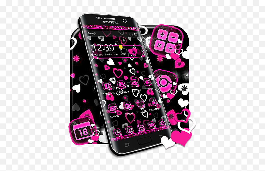 Black Pink Love Theme - Programu Zilizo Kwenye Google Play Mobile Phone Case Emoji,Emoji Doodle Phone Case