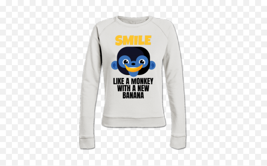 Buy A Smile Like A Monkey With A New Banana Womenu0027s - Long Sleeve Emoji,Bananna Emoticon