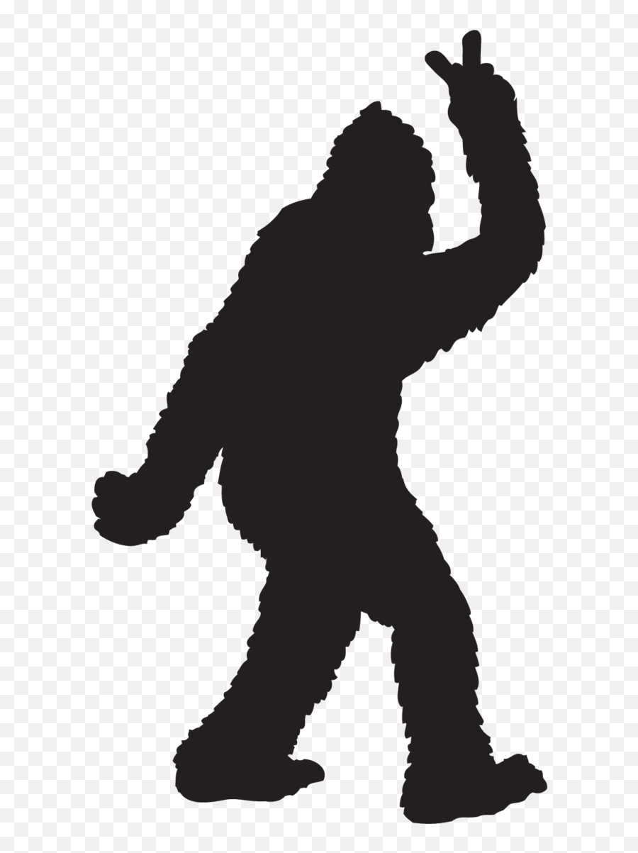 Bigfoot Throwing Peace Sign Sticker - Bigfoot Decal Clipart Emoji,Bigfoot Emoticon Facebook