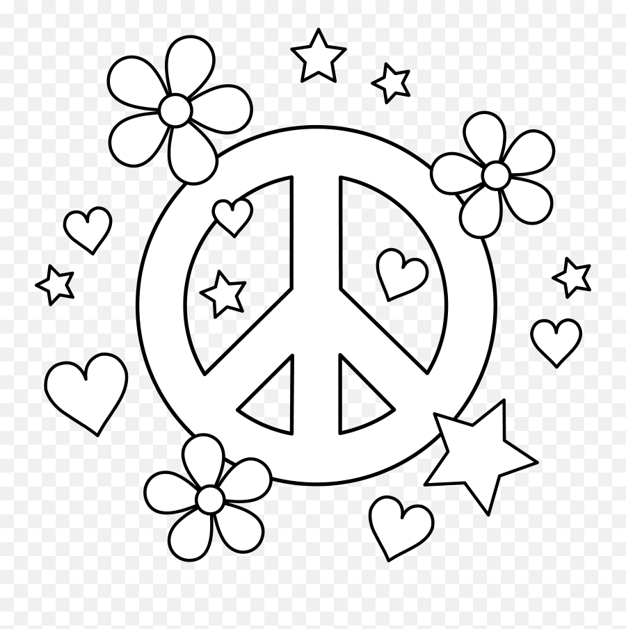 Colorable Peace Sign Design - Free Clip Art Peace Sign Art Peace Coloring Page Emoji,Peace Symbol Emoji