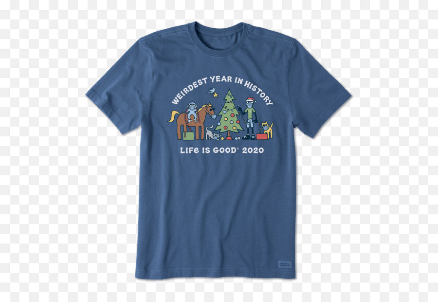 Friends Christmas Tree Crusher Tee - Life Is Good Shirts For Men Emoji,Emoji Pajamas Men