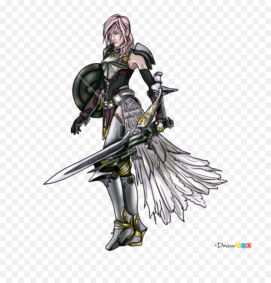 How To Draw Lightning Final Fantasy - Final Fantasy Lightning Ring Emoji,Girl Lightning Emoji
