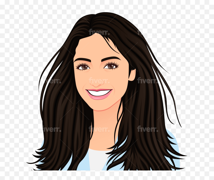 Draw Cute Cartoon Avatar And Funny Emojis From Your Photo - For Women,Pic Of Emoji With Long Hair