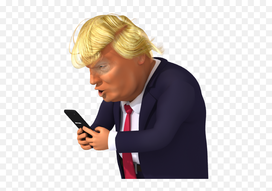 Download United Trump Covfefe States - Cartoon Donald Trump On Phone Emoji,Trump Bunny Dance Emoticon