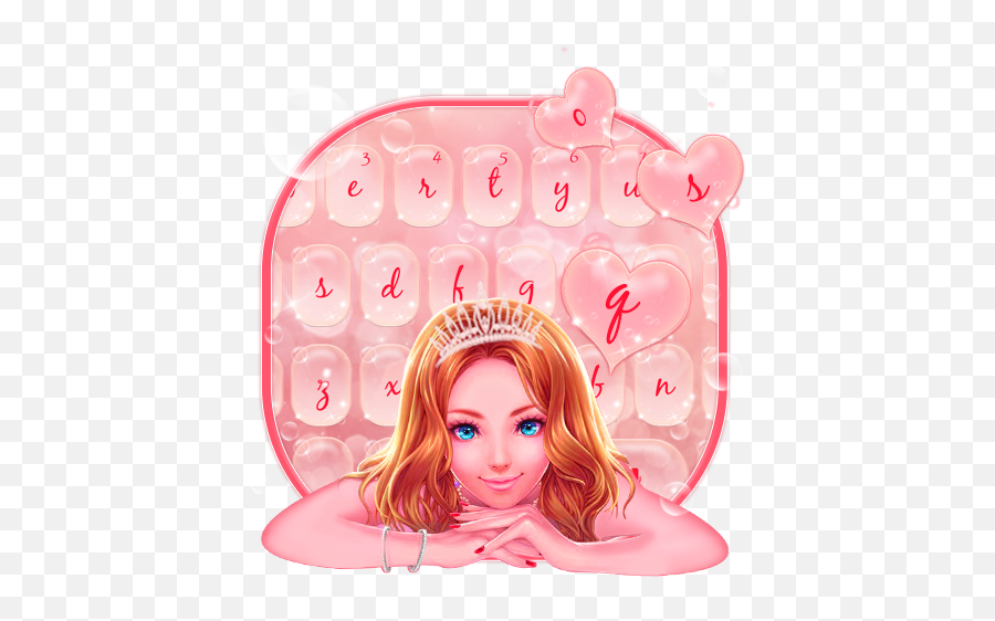Pink Princess Keyboard Theme - For Women Emoji,Cute Girly Keyboard Emojis