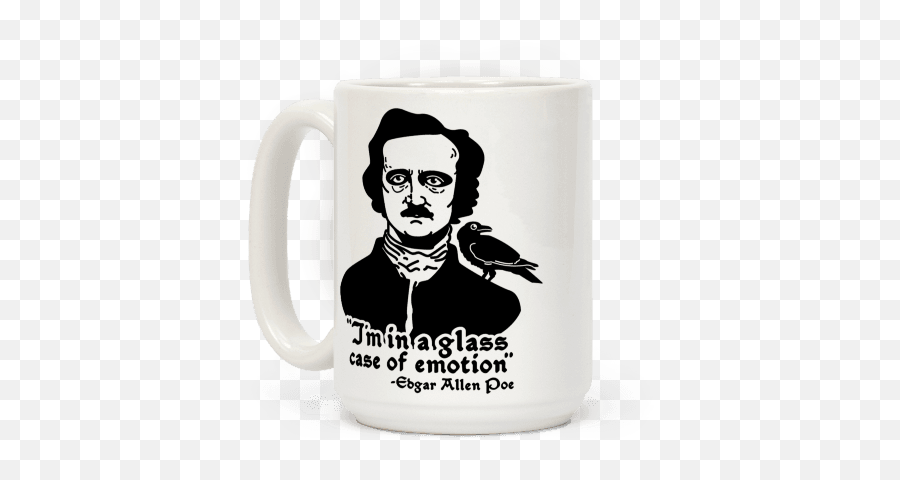 Poe In A Glass Case Of Emotion Coffee - Serveware Emoji,Ron Burgundy Glass Case Of Emotion