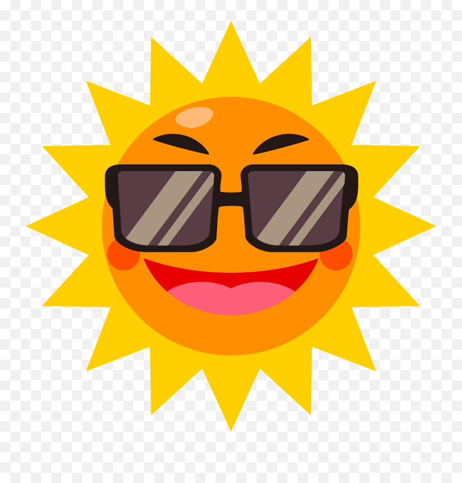 Sun With Sunglasses Clipart - Happy Emoji,Sun With Sunglasses Emoji