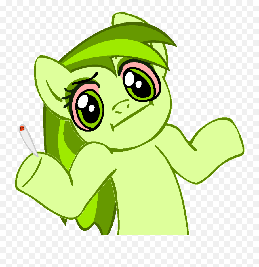 Weed Pony Shrug - Pony I Dont Know Emoji,Applebloom Mlp Shrug Emoji