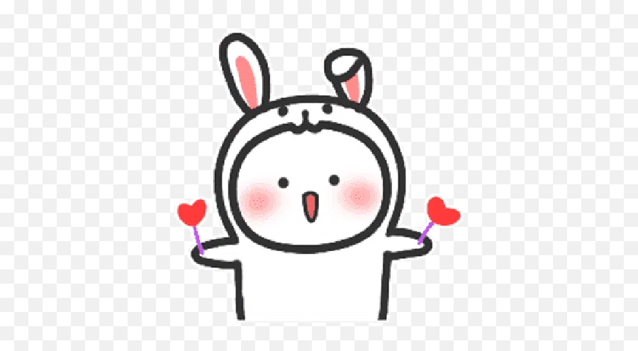 Happy Baby Rabbits Daily Life Whatsapp - Happy Emoji,Tuzki Love Emoticons