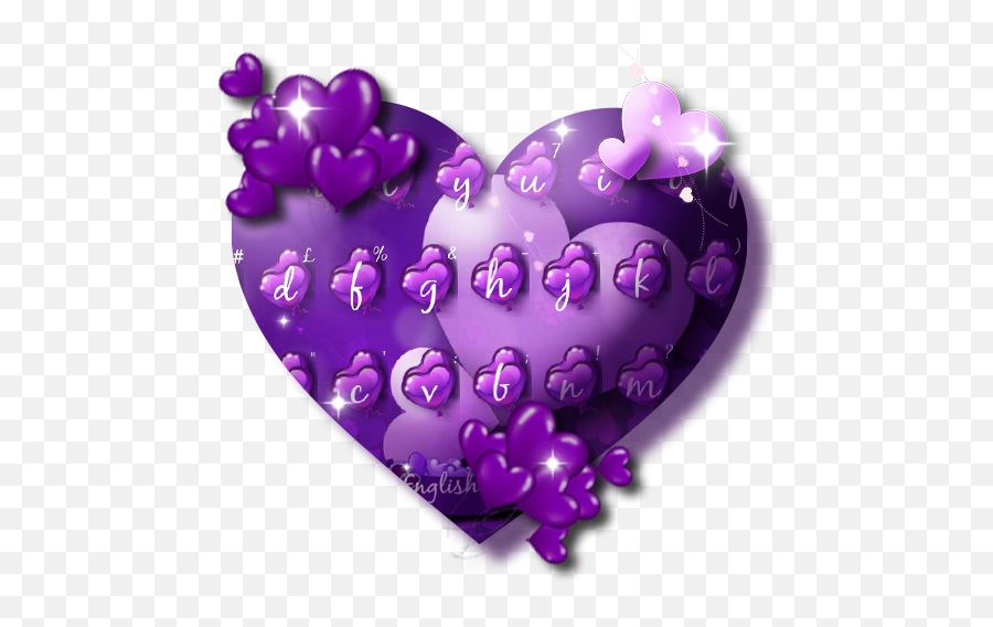 Purple Heart Balloon Keyboard 10001003 Apk Download Emoji,Messenger Emojis With Effects Balloon Heart