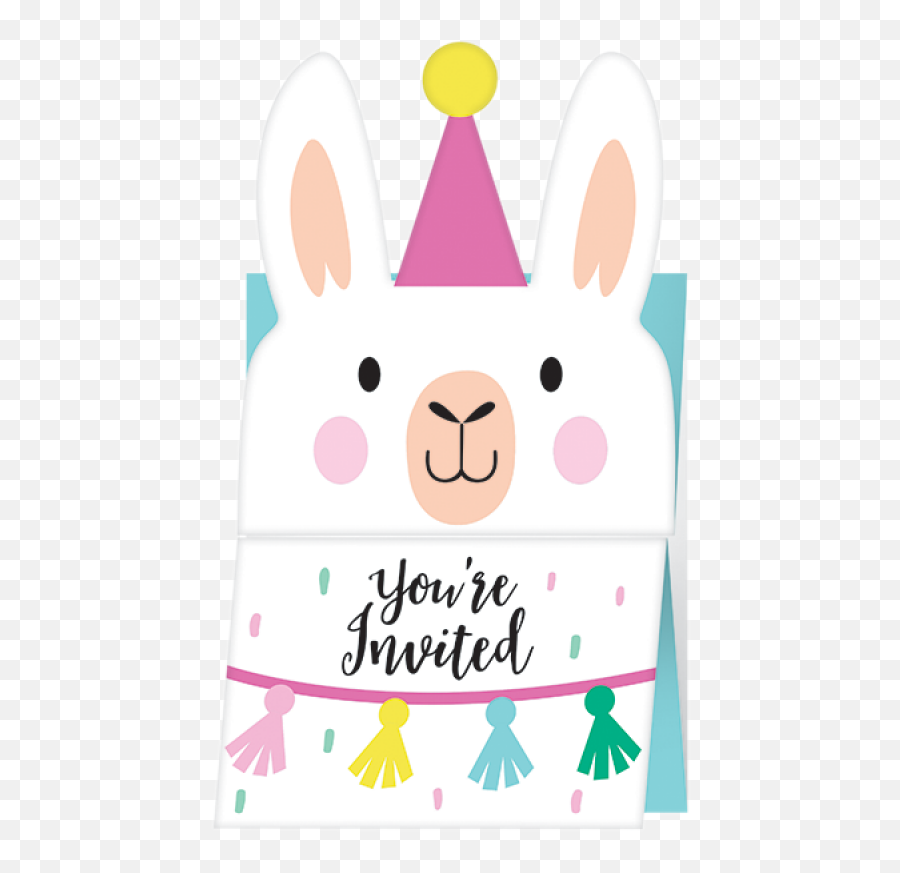 Llama Party Invitations Accordion Diecut 8 Pack - Amscan Happy Emoji,Llama Emoticon