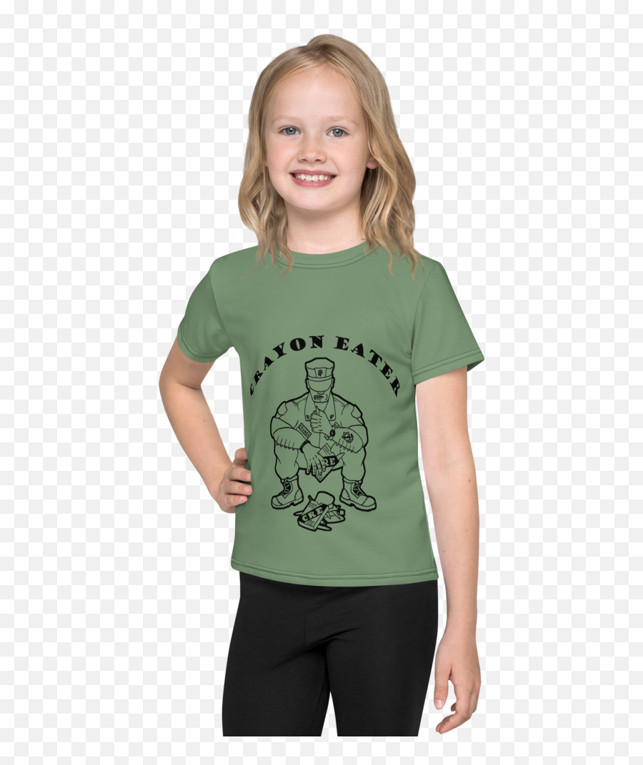 Crayon Eater Kids Crew Neck T - Shirt Emoji,Emoji Crayoon Color