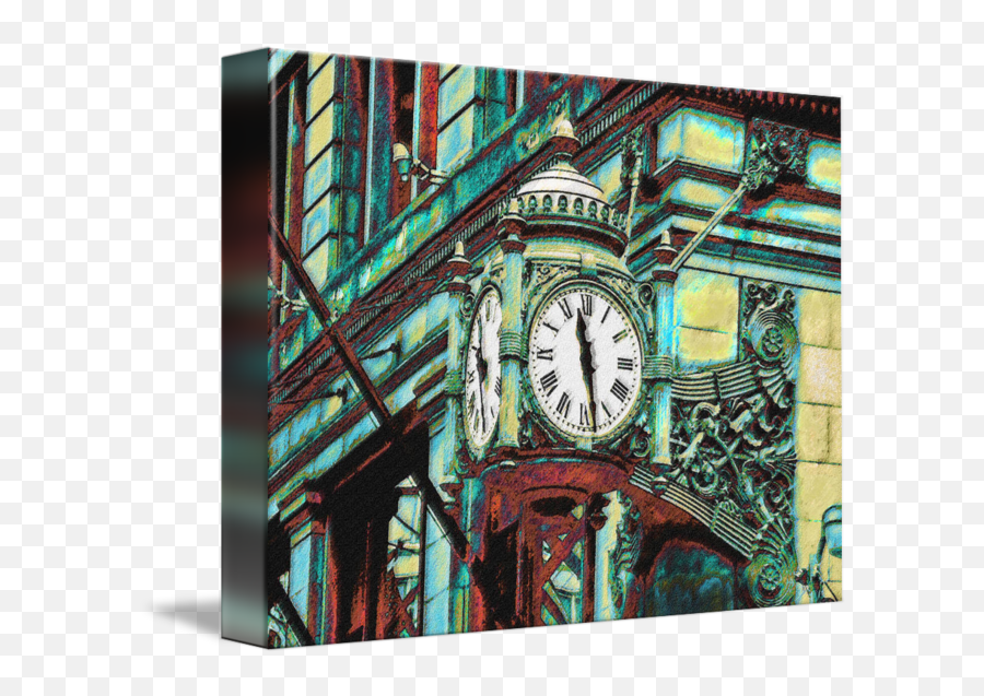 Marshall Fields Clock Chicago By Jane Schnetlage Emoji,Clcok Emojis