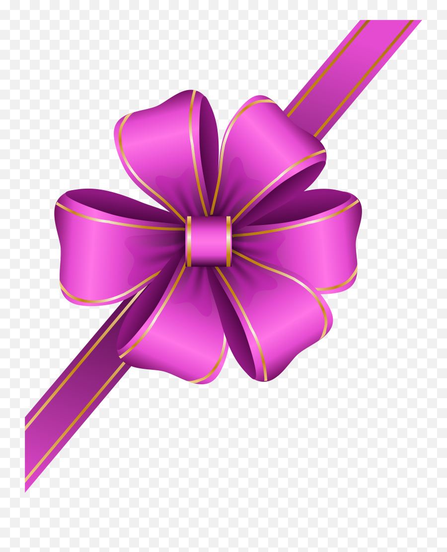 Decorative Pink Bow Corner Transparent - Purple Gift Ribbon Png Emoji,Emoji Hair Bow