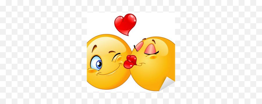 Kissing Emoticons Sticker Pixers - 2 Cute Kissing Cartoon Emoji,Kisses Emoticons