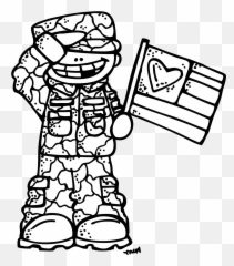 Military Clipart Black And White Military Black And White - Veterans Day Coloring Sheet Emoji,Veterans Day Emoticon