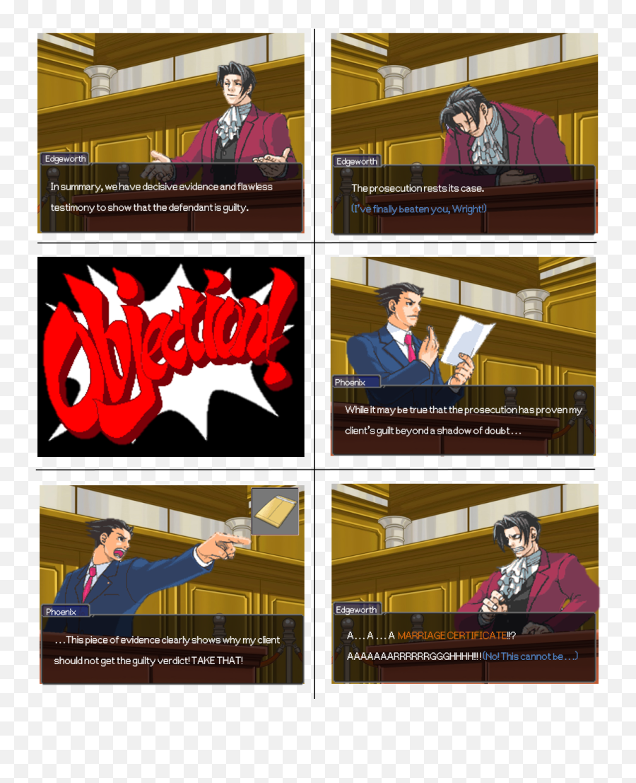 A Phoenix Wright Comic I Made Based - Fictional Character Emoji,Phoenix Wright Text Emoticons