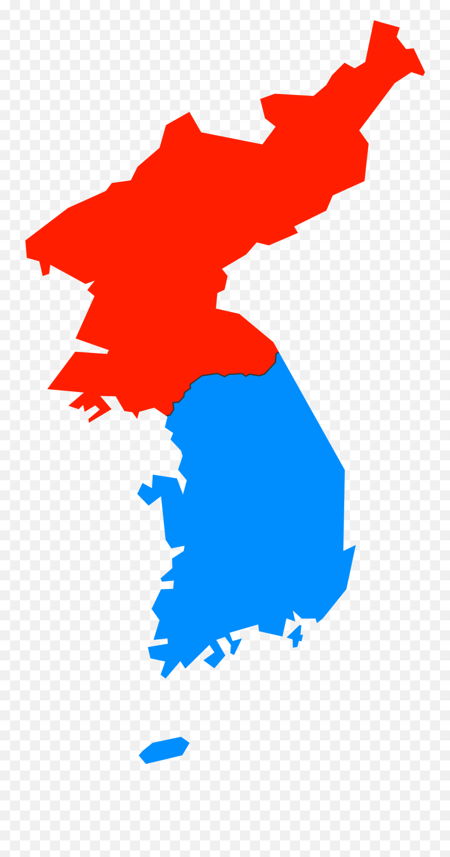 Big Image - North And South Korea Flag Clipart Full Size Map Simple South Korea Emoji,Asian Flag Emoji