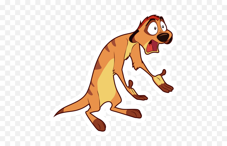 The Lion King Shocked Timon Sticker - Sticker Mania Cartoon Timon Emoji,Lion King Rafiki Emotion