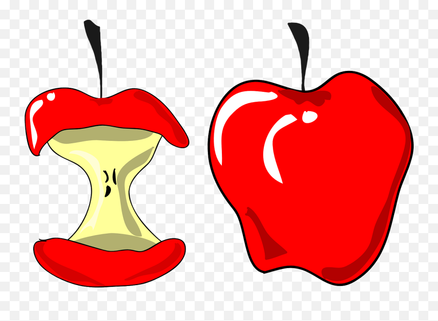 Library Of Apple With Letter A Clip Art - Apple And Eaten Apple Clipart Emoji,Adam's Apple Emoticon