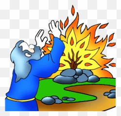 Moses Burning Bush Clip Art - Clip Art Library Moses And The Burning Bush Clipart Emoji,What Is Moses Emotions In The Lithograph Of Moses