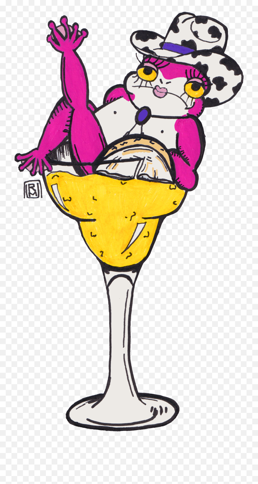 Margarita Frog - Martini Glass Emoji,Margaritas Emojis