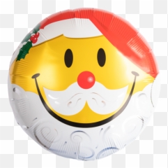 Kerstballon Smiley Santa - Happy Emoji,Ballon Emoticon