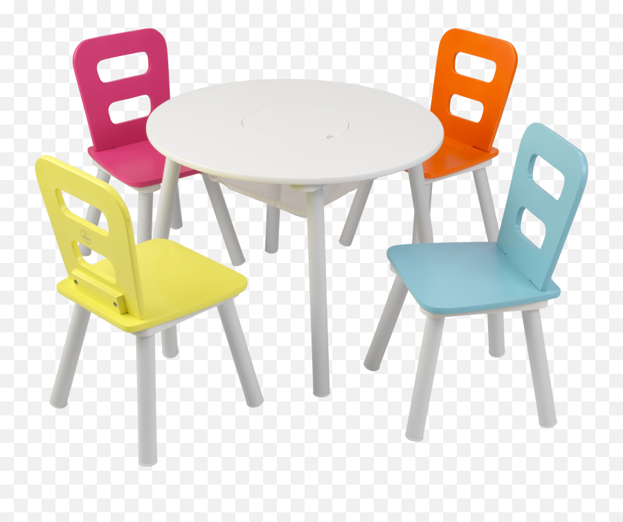 Kidkraft Round Storage Table U0026 4 Chair Set - Highlighter Kids Table And Chair Png Emoji,Tank Top For 12 Year Olds Emoji