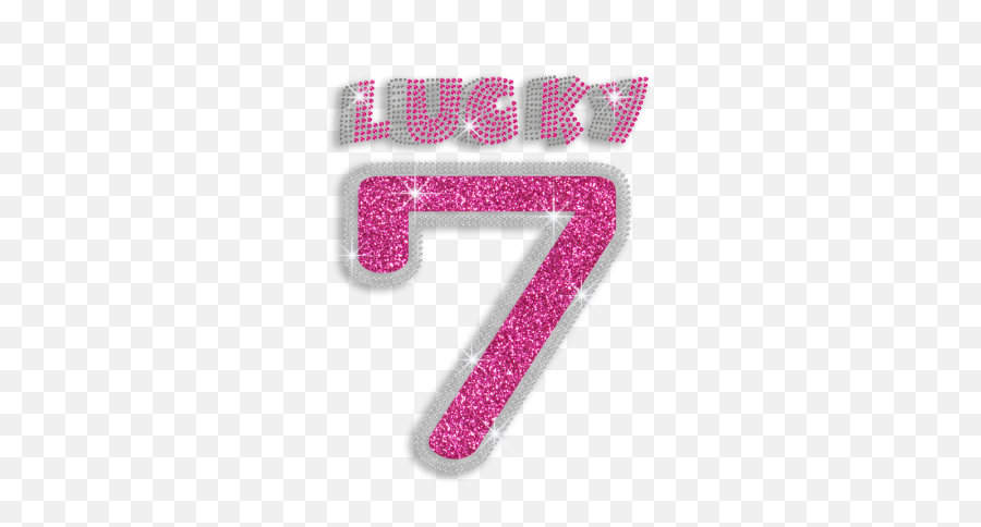 Pretty Lucky Number 7 Iron - On Glitter Rhinestone Transfer Number Pink Glitter 7 Emoji,Chameleon Color Emotion