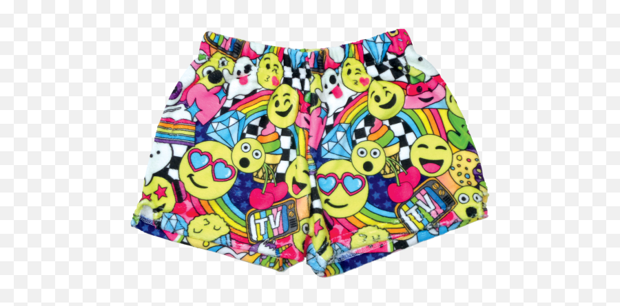 Emoji Party Plush Shorts - Emoji Shorts,Shorts Emoji