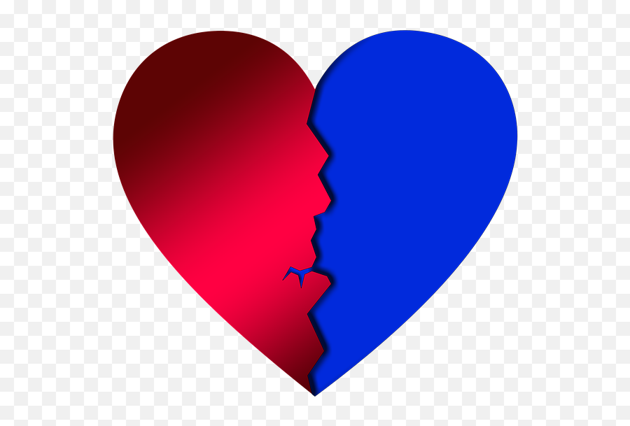 Heart Ache I Love You From Afar - Poetry Blue And Red Heart Png Emoji,Happy Emotions Acrostic Poem